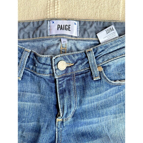 PAIGE Skyline Ankle Peg Distressed Med Wash Women's Jeans Size 26 - Picture 3 of 7